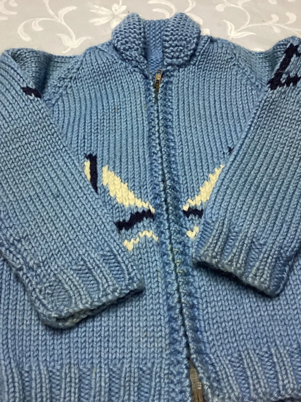 Childs nautical hand made sweater unisex wool VINTAGE